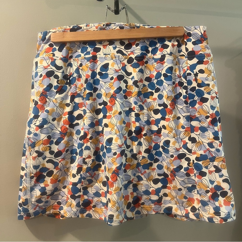 Title Nine 9 Majestic Skort Sea Tangle Sz L Tennis Skirt Golf Pickleball Printed